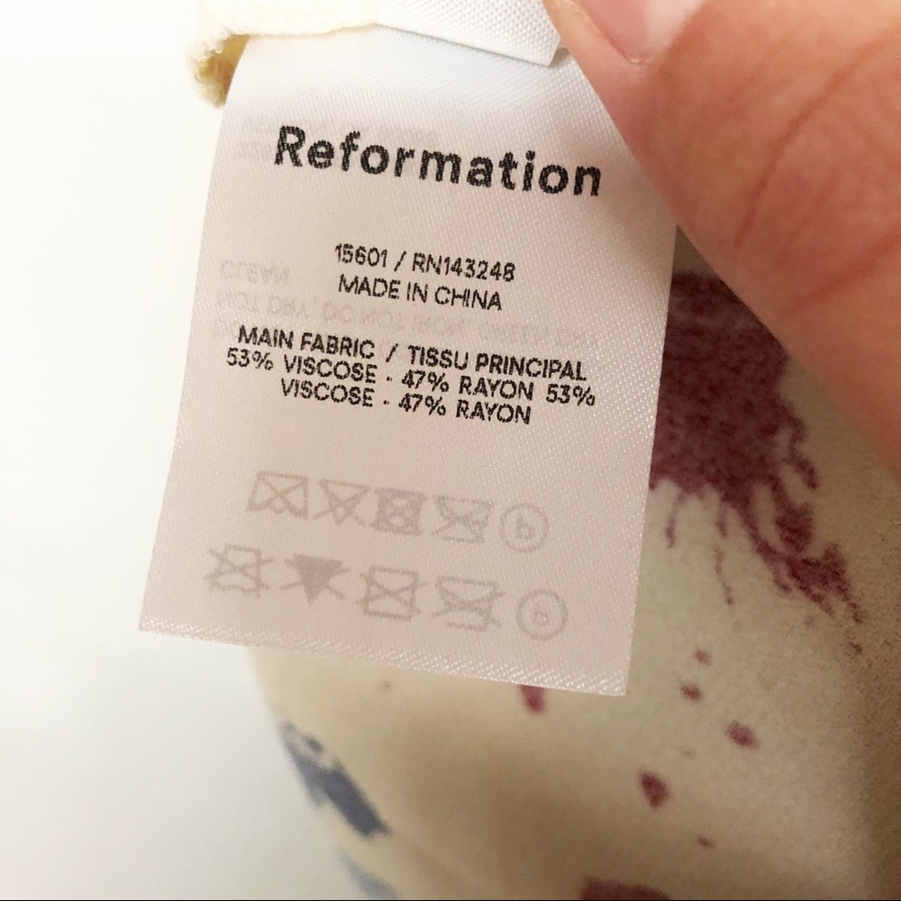 Reformation Bea Midi Skirt Paint Splatter Painted - Picture 6 of 6